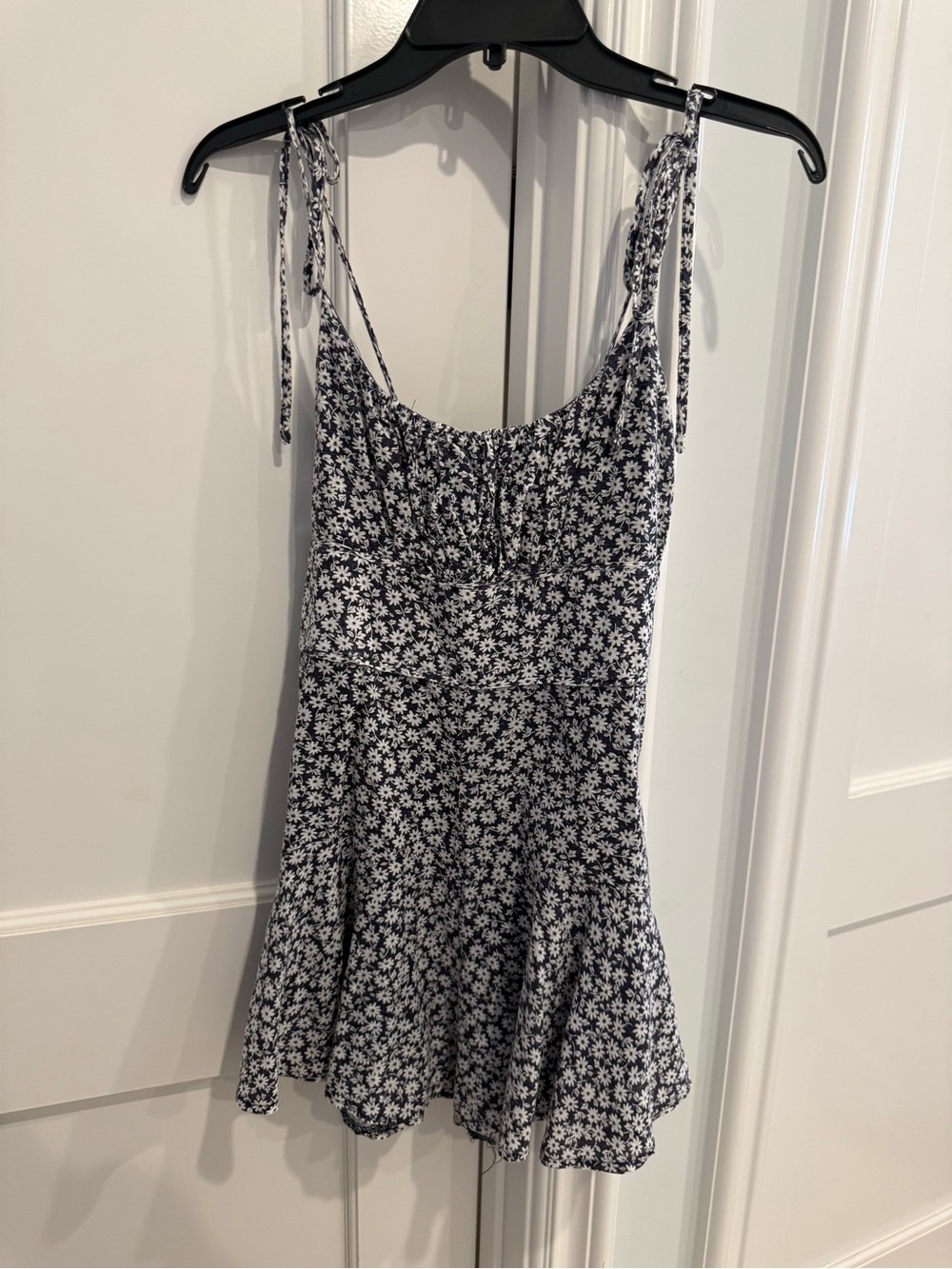 Princess Polly Black and White Floral Tie-Strap Mini Dress